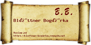 Blüttner Bogárka névjegykártya